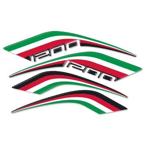 Kit ADESIVI 3D TRICOLORE PROTEZIONI Coda per MOTO DUCATI MULTISTRADA 1200 Italia 2010-2014