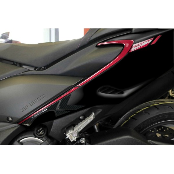 Kit ADESIVI GEL 3D compatibili YAMAHA Tmax 560 2020-2021 CARBON LOOK-ROSSO ERGAL