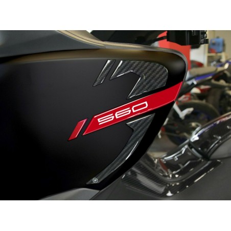 Juego de ADHESIVOS 3D GEL compatibles YAMAHA Tmax 560 2020-2021 CARBON LOOK-RED ERGAL