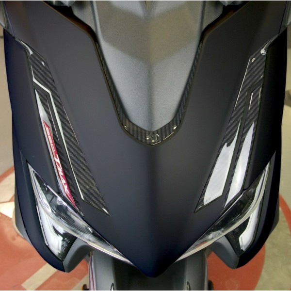 Kit ADESIVI GEL 3D compatibili YAMAHA Tmax 560 2020-2021 CARBON LOOK-ROSSO ERGAL