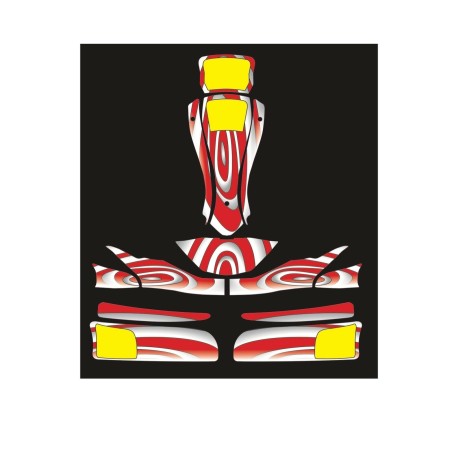 Crystal Go-Kart Sticker Kit for FP7 GoKart Fairings 100-120-150 Red-White
