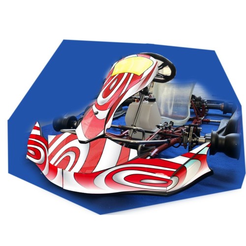 Crystal Go-Kart Sticker Kit for FP7 GoKart Fairings 100-120-150 Red-White 2