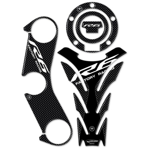 KIT ADHESIVO DE GEL COMPATIBLE 3D CARBON LOOK para MOTO YAMAHA YZF R6 2017-2020