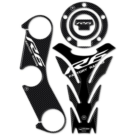 KIT ADHESIVO DE GEL COMPATIBLE 3D CARBON LOOK para MOTO YAMAHA YZF R6 2017-2020