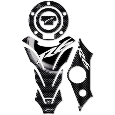 3D-Gel-Aufkleber-Kit kompatibel für YAMAHA YZF R6 2003 - 2004 Carbon-Look Motorräder