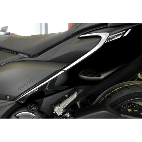 Kit ADESIVI in GEL 3D compatibili YAMAHA Tmax 560 2020-2021 CARBON LOOK-ARGENTO 