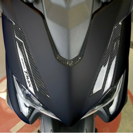 KIT ADHESIVO 3D GEL compatible YAMAHA Tmax 560 2020-2021 CARBONO LOOK-ARGENTO