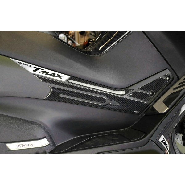 Kit ADESIVI in GEL 3D compatibili YAMAHA Tmax 560 2020-2021 CARBON LOOK-ARGENTO 