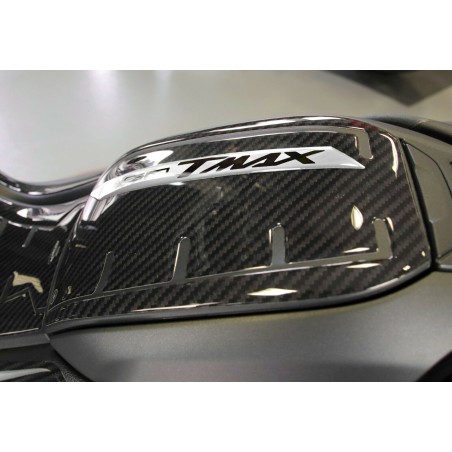 KIT ADHESIVO 3D GEL compatible YAMAHA Tmax 560 2020-2021 CARBONO LOOK-ARGENTO