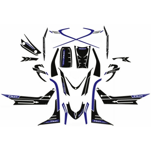 3D GEL ADHESIVE KIT kompatibel YAMAHA Tmax 560 2020-21 carbon look-blue metal