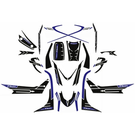 3D GEL ADHESIVE KIT kompatibel YAMAHA Tmax 560 2020-21 carbon look-blue metal