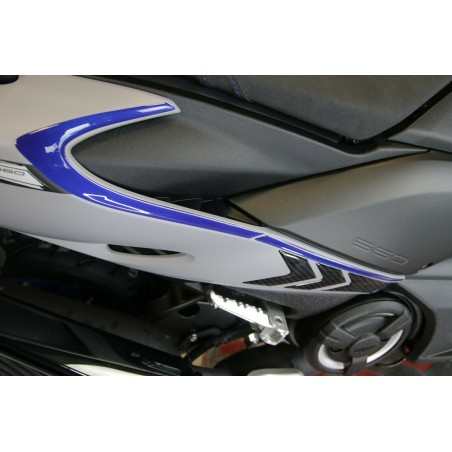 Kit ADESIVI in GEL 3D compatibili YAMAHA Tmax 560 2020-21 carbon look-blu metal