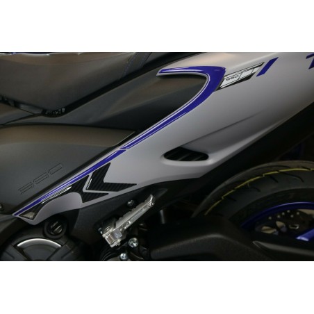 KIT ADHESIF 3D GEL compatible YAMAHA Tmax 560 2020-21 carbone look-bleu métal