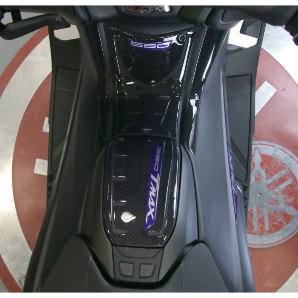 Kit ADESIVI in GEL 3D compatibili YAMAHA Tmax 560 2020-21 carbon look-blu metal