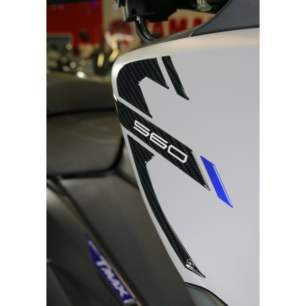 KIT ADHESIVO 3D GEL compatible YAMAHA Tmax 560 2020-21 carbono look-azul metal