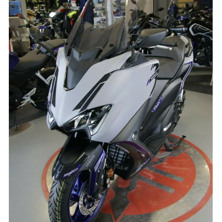 KIT ADHESIF 3D GEL compatible YAMAHA Tmax 560 2020-21 carbone look-bleu métal