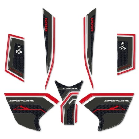 KIT 3D MOTO GEL PROTECTOR ADHESIVOS compatible YAMAHA SUPER TENERE rojo
