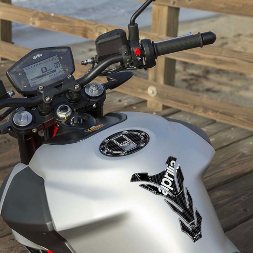 KIT ADESIVI/STICKERS in RESINA 3D CARBONIO PROTEZIONE SERBATOIO per MOTO APRILIA