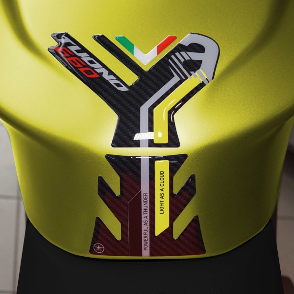 Complete 3D sticker kit compatible with Aprilia Tuono 660 yellow 2021-2023
