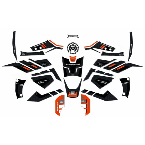 KIT complet d'autocollants 3d pour moto compatible SUZUKI V-STROM 1050 vstrom orange