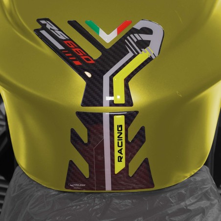 Complete 3D sticker kit for motorbikes compatible with Aprilia RS 660 yellow 2020-25