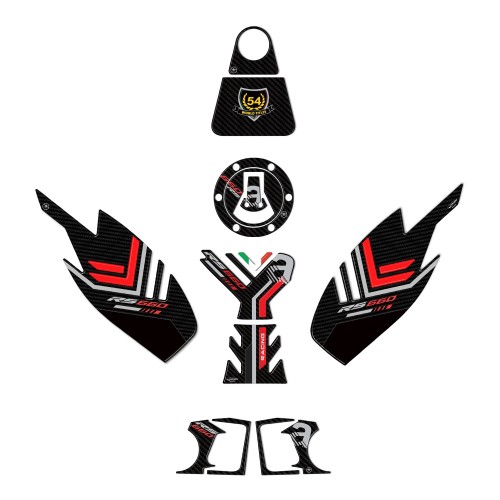 Complete 3D sticker kit for motorbikes compatible with Aprilia RS 660 red 2020-2025