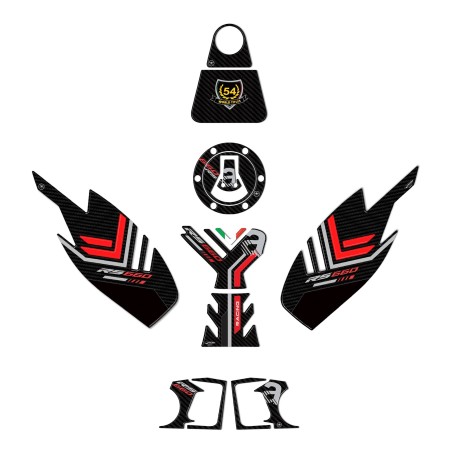 Complete 3D sticker kit for motorbikes compatible with Aprilia RS 660 red 2020-2025