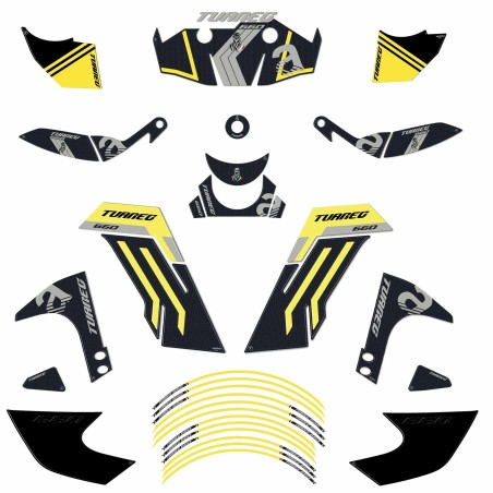 Kit completo adesivi 3D per moto compatibili con Aprilia Tuareg 660 giallo 2022