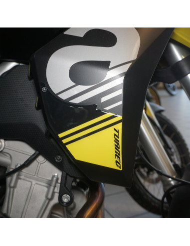 Complete 3D sticker kit for motorbikes compatible with Aprilia Tuareg 660 yellow 2022
