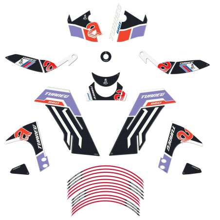 Kit complet d'autocollants moto 3D compatibles avec Aprilia Tuareg 660 Indigo 2022