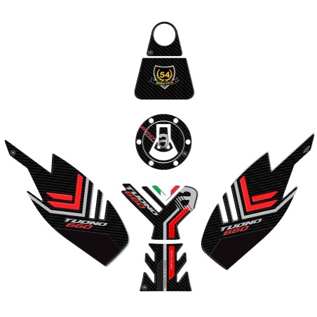 Kit completo adesivi 3D per moto compatibili con Aprilia Tuono 660 rosso 2021-23