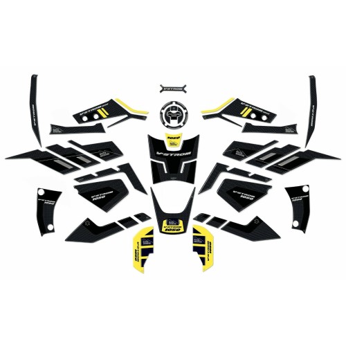 KIT COMPLET ADHÉSIFS 3D POUR MOTO COMPATIBLE SUZUKI V-STROM 1050 - JAUNE