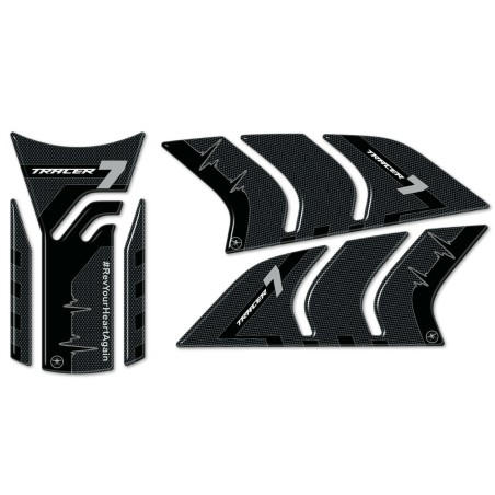 Kit de 3 autocollants 3D en résine gel pour réservoir de moto compatible Yamaha Tracer 7