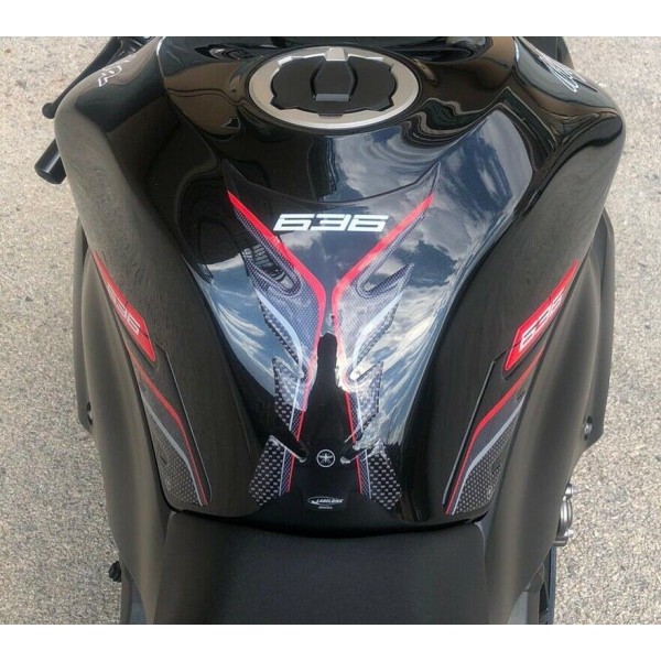 3D-Gel-Kit Motorrad-Tankschützer kompatibel Kawasaki ZX-6R ninja 636-rot