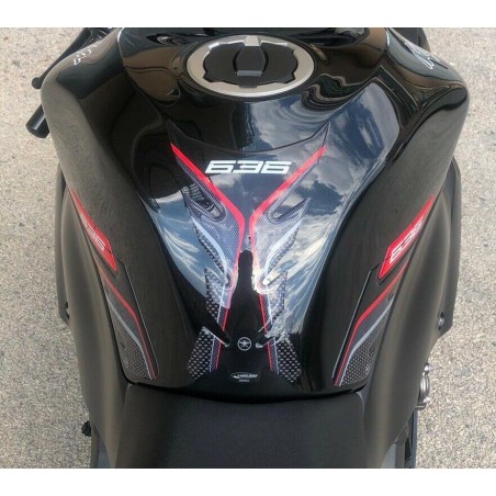 3D-Gel-Kit Motorrad-Tankschützer kompatibel Kawasaki ZX-6R ninja 636-rot