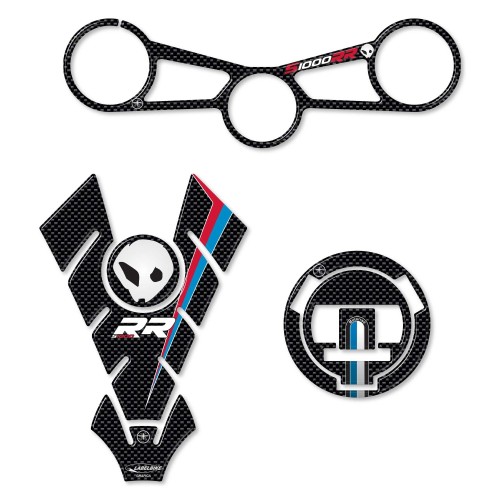 KIT S1000 RR 3 AUTOCOLLANTS 3D PROTECTEURS COMPATIBLES AVEC LES MOTOS BMW S1000RR 2015-2017