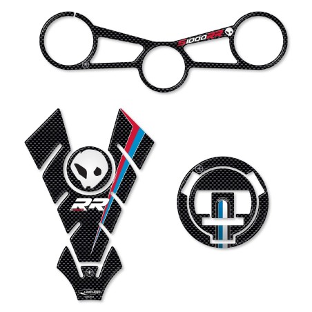 KIT S1000 RR 3 AUTOCOLLANTS 3D PROTECTEURS COMPATIBLES AVEC LES MOTOS BMW S1000RR 2015-2017