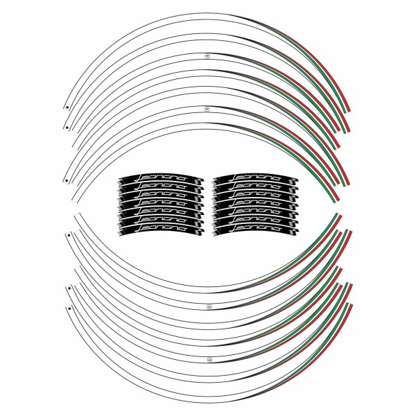 Kit strisce adesive cerchi 17" moto compatibili con Benelli Leoncino 500 e 800