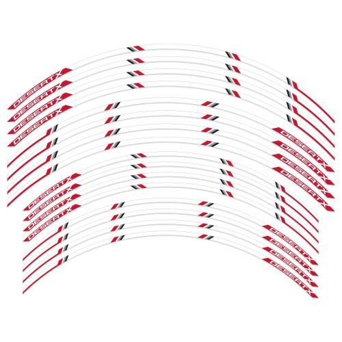 Adhesive stripes kit wheel rims 21-18 motorbike compatible with Ducati Desertx 2