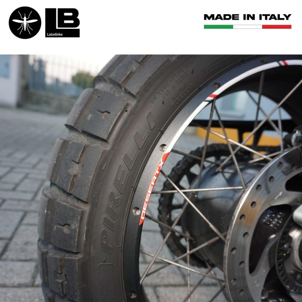 Kit strisce adesive cerchi ruote 21-18 moto compatibili con Ducati Desertx