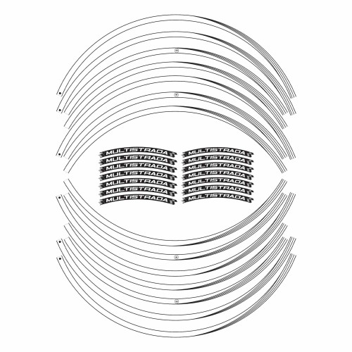 17" motorbike wheel rim sticker kit compatible with Ducati Multistrada 2