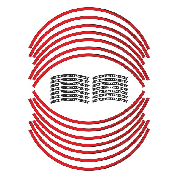 17" Motorradfelgen-Aufklebersatz kompatibel mit Ducati Multistrada