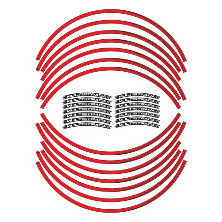 Kit strisce adesive cerchi ruote moto 17" compatibili con Ducati Multistrada 