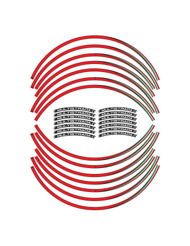 Kit de adhesivos para llantas de moto de 17" compatibles con Ducati Multistrada