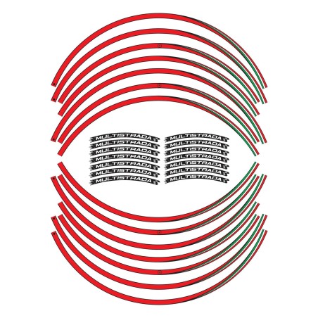 Kit de adhesivos para llantas de moto de 17" compatibles con Ducati Multistrada