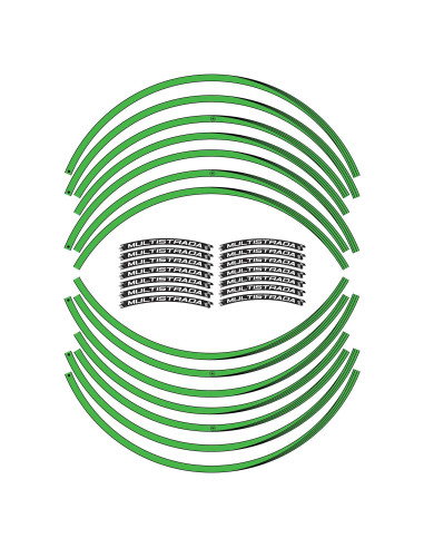 17" Motorradfelgen-Aufklebersatz kompatibel mit Ducati Multistrada