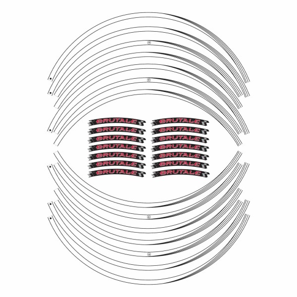 17" motorbike wheel rim adhesive strip kit compatible with MV Agusta Brutale