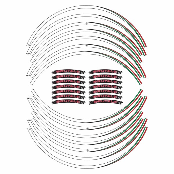 Kit de bandes adhésives pour jantes moto 17" compatibles avec MV Agusta Brutale