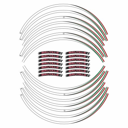 Kit de bandas adhesivas para llantas de moto de 17" compatibles con MV Agusta Brutale