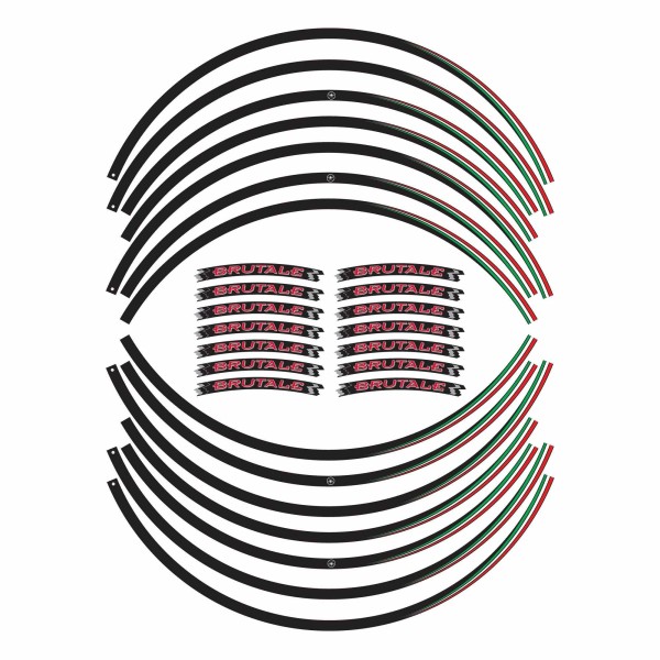 17" motorbike wheel rim adhesive strip kit compatible with MV Agusta Brutale